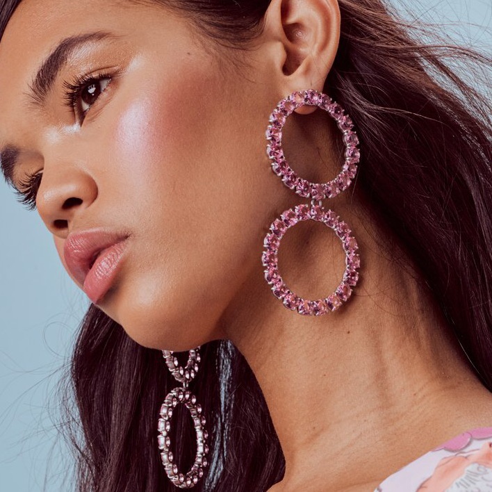 For Love & Lemons Crystal Ball Earrings New